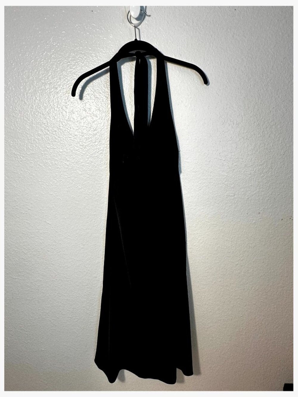BCBGMAXAZRIA Black Satin Halter Midi Slip Dress Size 6